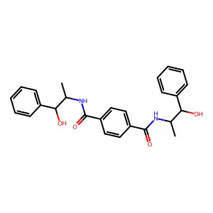 1,4-Benzenedicarboxamide, N1,N4-bis(2-hydroxy-1-methyl-2-phenylethyl)- structure