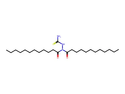Dodecanoic acid, 2-(aminothioxomethyl)-1-(1-oxododecyl)hydrazide structure