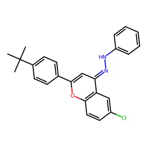 1-[2-(4-tert-Butylphenyl)-6-chloro-4H-1-benzopyran-4-ylidene]-2-phenylhydrazine structure