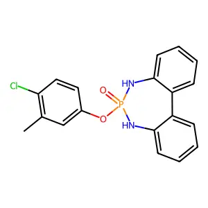 6-(4-Chloro-3-methylphenoxy)-6,7-dihydro-5H-dibenzo[d,f][1,3,2]diazaphosphepine 6-oxide structure