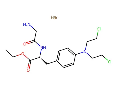 L-Phenylalanine, 4-(bis(2-chloroethyl)amino)-N-glycyl-, ethyl ester, monohydrobromide structure