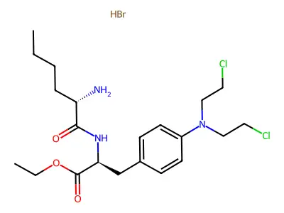 DL-Phenylalanine, 4-(bis(2-chloroethyl)amino)-N-DL-norleucyl-, ethyl ester, monohydrobromide structure