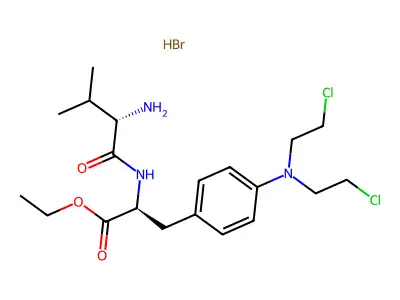 DL-Phenylalanine, 4-(bis(2-chloroethyl)amino)-N-DL-valyl-, ethyl ester, monohydrobromide structure