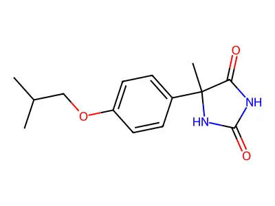 5-Methyl-5-(4-(2-methylpropoxy)phenyl)-2,4-imidazolidinedione structure