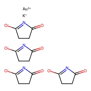 2,5-Pyrrolidinedione, gold(3+) potassium salt (4:1:1) structure