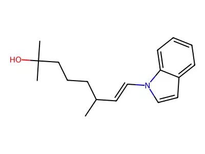7-Octen-2-ol, 8-(1H-indol-1-yl)-2,6-dimethyl- structure