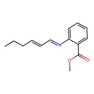 Benzoic acid, 2-(2-hexenylideneamino)-, methyl ester structure