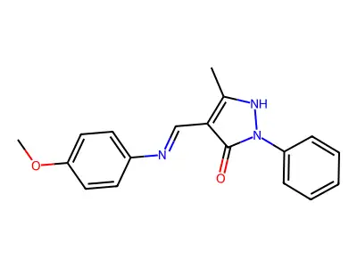 4-(p-Anisidinomethylene)-3-methyl-1-phenyl-2-pyrazolin-5-one structure