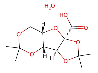 (-)-二丙酮-2-酮-L-古洛糖酸单水合物 structure