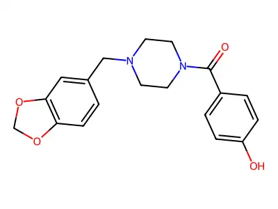 Phenol, 4-(4-piperonylpiperazin-1-ylcarbonyl)- structure