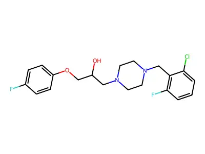 1-{4-[(2-chloro-6-fluorophenyl)methyl]piperazin-1-yl}-3-(4-fluorophenoxy)propan-2-ol structure