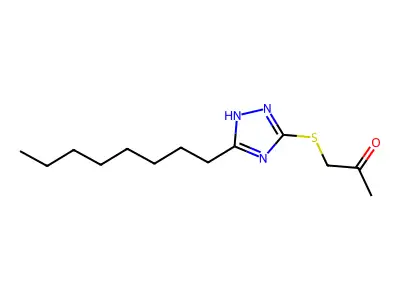 1-[(5-octyl-1H-1,2,4-triazol-3-yl)sulfanyl]propan-2-one structure