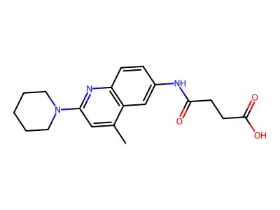 4-[(4-Methyl-2-piperidin-1-ylquinolin-6-yl)amino]-4-oxobutanoic acid structure
