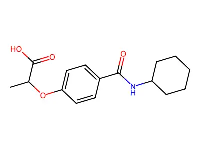 2-{4-[(Cyclohexylamino)carbonyl]phenoxy}propanoic acid structure