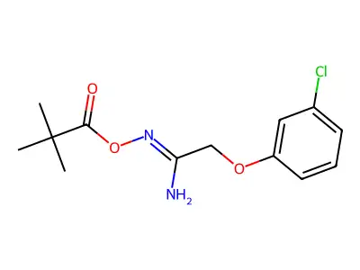 [[1-Amino-2-(3-chlorophenoxy)ethylidene]amino] 2,2-dimethylpropanoate structure