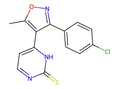 4-[3-(4-Chlorophenyl)-5-methyl-4-isoxazolyl]-2-pyrimidinethiol structure