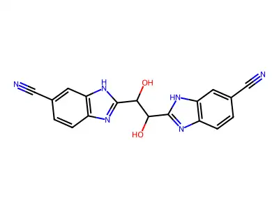 2,2'-(1,2-Dihydroxyethane-1,2-diyl)di(1H-benzimidazole-6-carbonitrile) structure