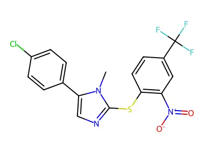 5-(4-Chlorophenyl)-1-methyl-2-[[2-nitro-4-(trifluoromethyl)phenyl]thio]-1H-imidazole structure