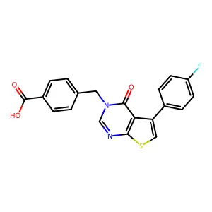 4-{[5-(4-Fluorophenyl)-4-oxothieno[2,3-D]pyrimidin-3-YL]methyl}benzoic acid structure