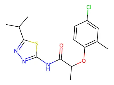 2-(4-Chloro-2-methylphenoxy)-N-(5-isopropyl-1,3,4-thiadiazol-2-YL)propanamide structure