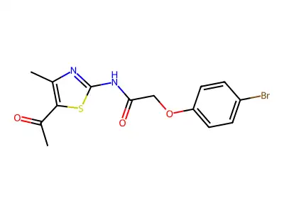 N-(5-acetyl-4-methyl-1,3-thiazol-2-yl)-2-(4-bromophenoxy)acetamide structure