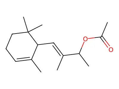 3-Buten-2-ol, 3-methyl-4-(2,6,6-trimethyl-2-cyclohexen-1-yl)-, 2-acetate structure