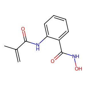 Benzamide, N-hydroxy-2-((2-methyl-1-oxo-2-propen-1-yl)amino)- structure