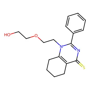 1-(2-(2-hydroxyethoxy)ethyl)-2-phenyl-5,6,7,8-tetrahydroquinazoline-4(1H)-thione structure