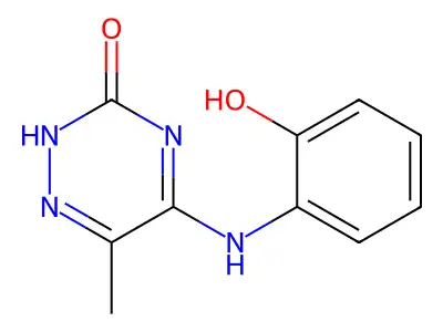 5-[(2-hydroxyphenyl)amino]-6-methyl-1,2,4-triazin-3(2H)-one structure