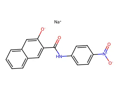 2-naphthalenecarboxamide, 3-hydroxy-n-(4-nitrophenyl)-, monosodium salt structure