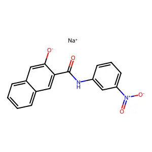 2-Naphthalenecarboxamide, 3-hydroxy-N-(3-nitrophenyl)-, sodium salt (1:1) structure