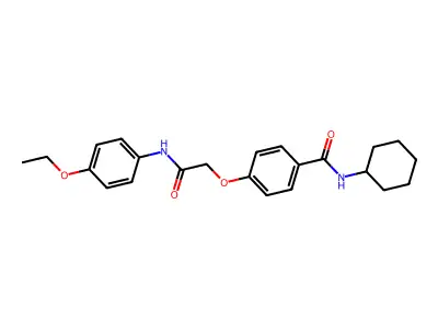 N-cyclohexyl-4-[2-(4-ethoxyanilino)-2-oxoethoxy]benzamide structure