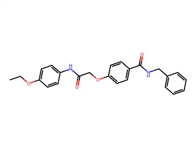N-benzyl-4-[2-(4-ethoxyanilino)-2-oxoethoxy]benzamide structure