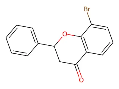 4H-1-Benzopyran-4-one, 8-bromo-2,3-dihydro-2-phenyl- structure