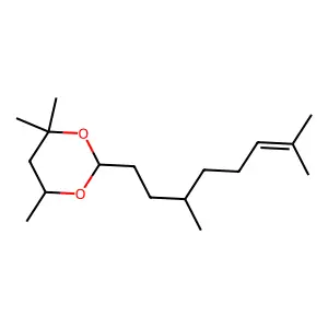 1,3-Dioxane, 2-(3,7-dimethyl-6-octen-1-yl)-4,4,6-trimethyl- structure