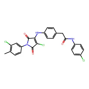 2-(4-{[4-Chloro-1-(3-chloro-4-methylphenyl)-2,5-dioxo-2,5-dihydro-1H-pyrrol-3-yl]amino}phenyl)-N-(4-chlorophenyl)acetamide structure