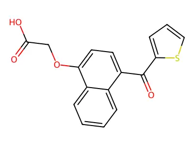Acetic acid, ((4-(2-thienylcarbonyl)-1-naphthalenyl)oxy)- structure