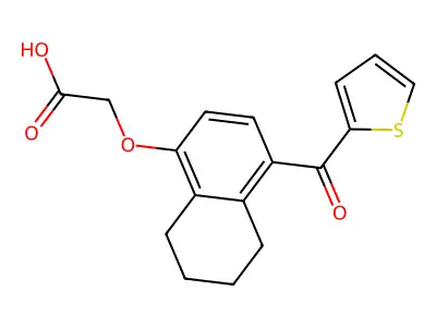 Acetic acid, ((5,6,7,8-tetrahydro-4-(2-thienylcarbonyl)-1-naphthalenyl)oxy)- structure