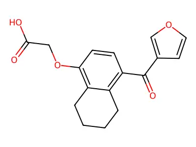 Acetic acid, ((4-(3-furanylcarbonyl)-5,6,7,8-tetrahydro-1-naphthalenyl)oxy)- structure
