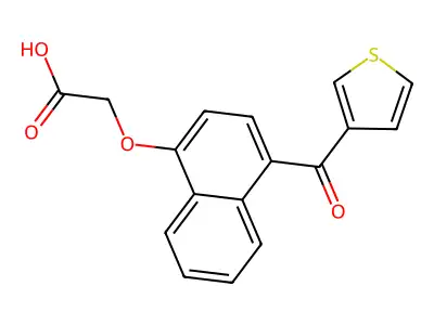 Acetic acid, ((4-(3-thienylcarbonyl)-1-naphthalenyl)oxy)- structure