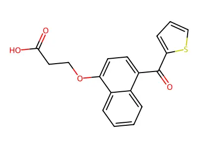 Propanoic acid, 3-((4-(2-thienylcarbonyl)-1-naphthalenyl)oxy)- structure