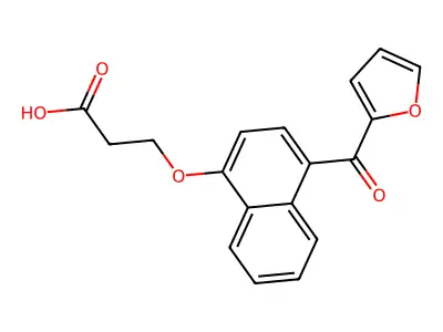 Propanoic acid, 3-((4-(2-furanylcarbonyl)-1-naphthalenyl)oxy)- structure