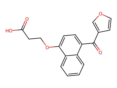 Propanoic acid, 3-((4-(3-furanylcarbonyl)-1-naphthalenyl)oxy)- structure