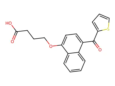 Butanoic acid, 4-((4-(2-thienylcarbonyl)-1-naphthalenyl)oxy)- structure