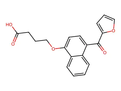 Butanoic acid, 4-((4-(2-furanylcarbonyl)-1-naphthalenyl)oxy)- structure