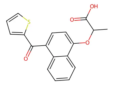 Propanoic acid, 2-((4-(2-thienylcarbonyl)-1-naphthalenyl)oxy)- structure