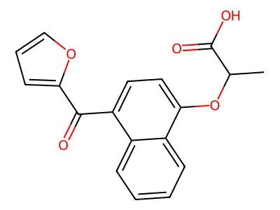 Propanoic acid, 2-((4-(2-furanylcarbonyl)-1-naphthalenyl)oxy)- structure