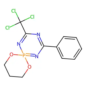 2-phenyl-4-(trichloromethyl)-7,11-dioxa-1,3,5-triaza-6 structure
