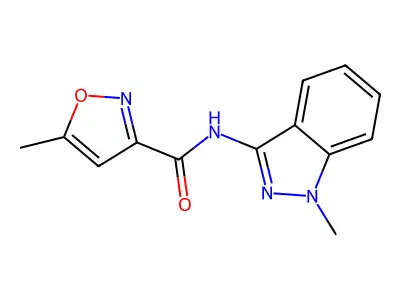 5-methyl-N-(1-methylindazol-3-yl)-1,2-oxazole-3-carboxamide structure