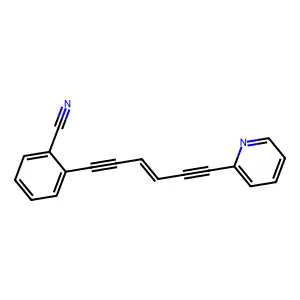 Benzonitrile, 2-[6-(2-pyridinyl)-3-hexene-1,5-diynyl]- structure